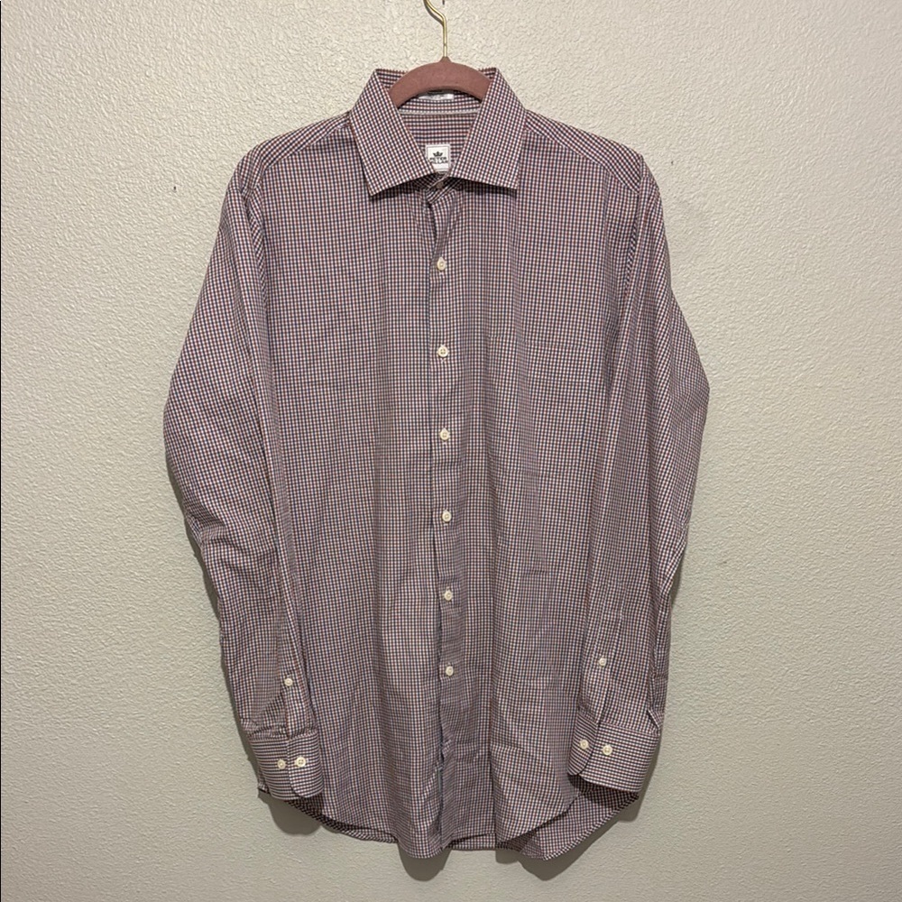 Peter Millar 100% Cotton Plaid Button Down Long Sleeve Shirt Size Medium